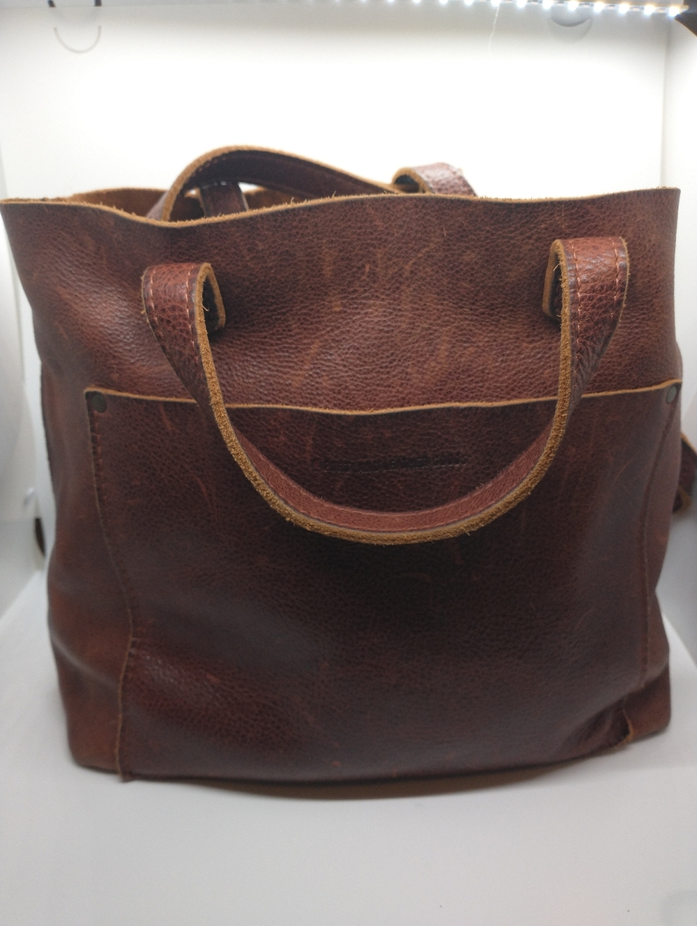Portland Leather Crossbody Tote Brown Pebbled Women's Purse Good Condition Bag